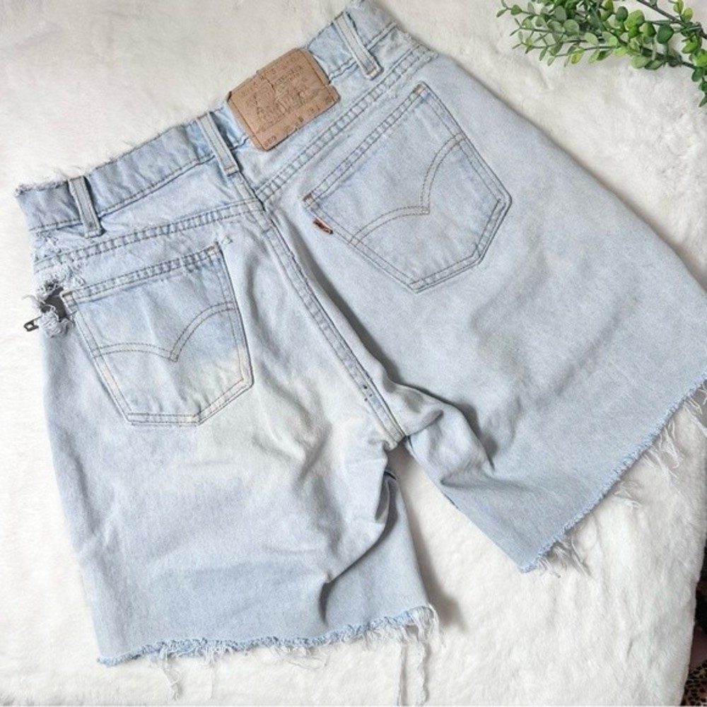 LEVI’S | Orange Tab Vintage Destroyed 560 Jean Shorts/Jorts Sz 29 Custom Cut Off - Picture 2 of 10